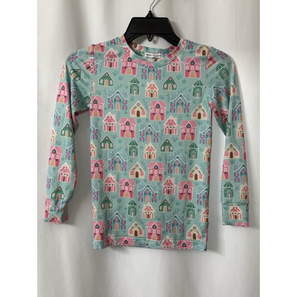 Mary Square Girls‎ Pajama Set Size L 10 winter houses 2 piece A63